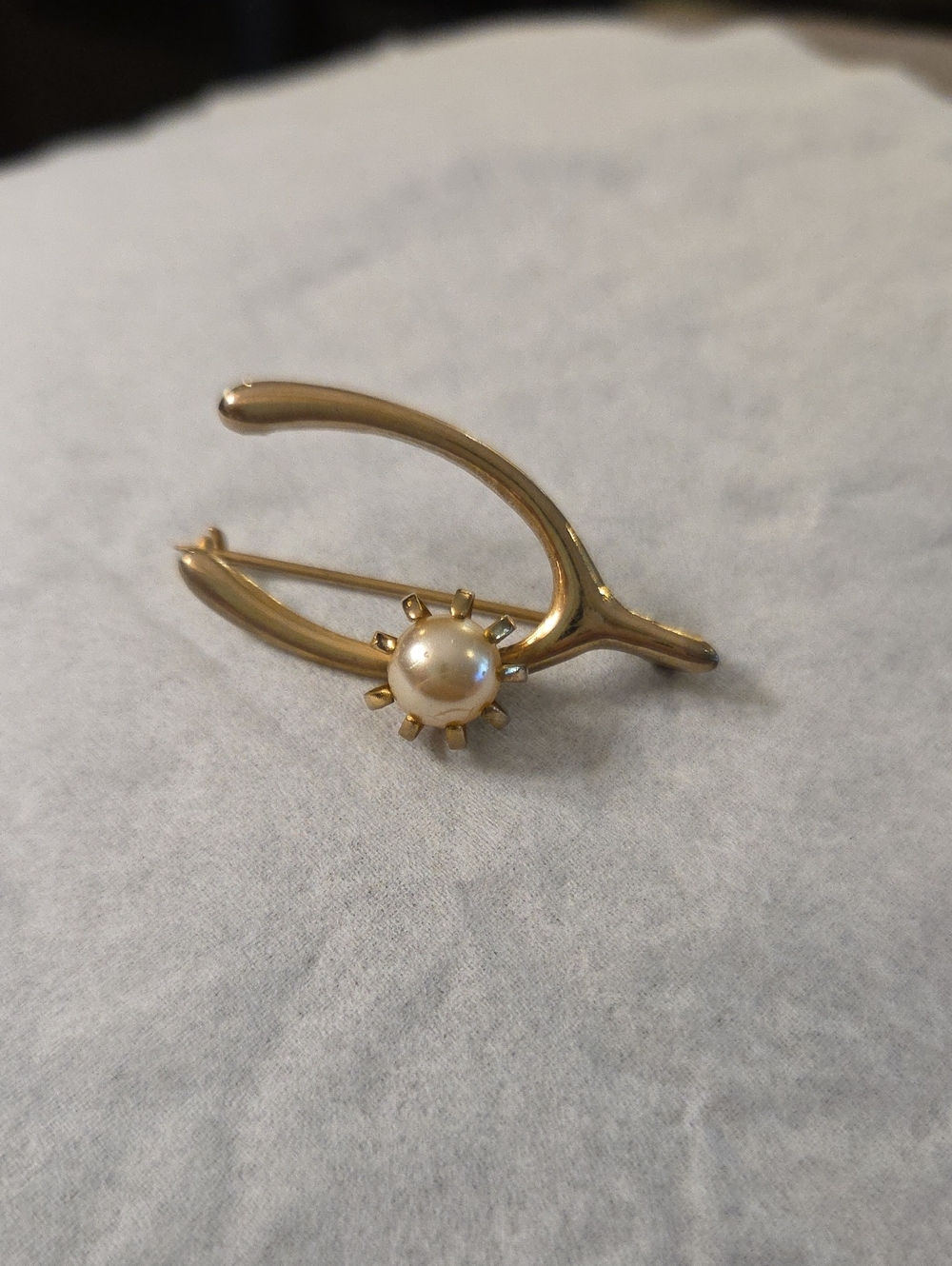 Gold-Tone Pearl Sunburst Brooch - Women Jewelry